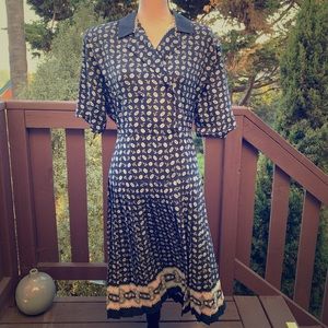 Vintage dress midi pleaded blue sailor 16 plus